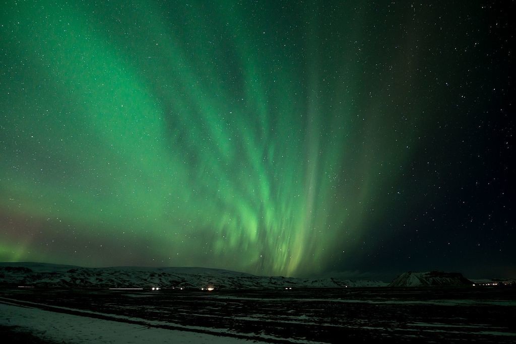 Northern light at Sólheimasandur (Eastern view)